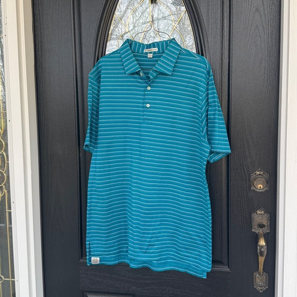 Peter Millar Blue Striped Polo Shirt - Picture 3 of 6